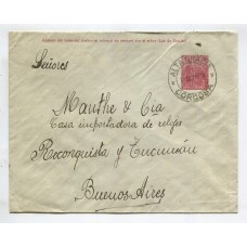 ARGENTINA ENTERO POSTAL GJ SOB-62 SOBRE CIRCULADO CON MATASELLO ALTA GRACIA CORDOBA